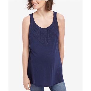 Motherhood Maternity | Navy Crochet Trim Top! ✨